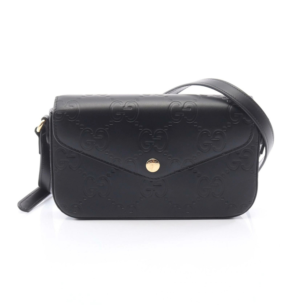 Gucci GG Super Shoulder Bag Leather Black
